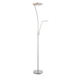 Alassio Mother And Child Task Floor Lamp In Satin Chrome