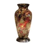 Apollo Mosaic Glass Vase Table Lamp In Amber