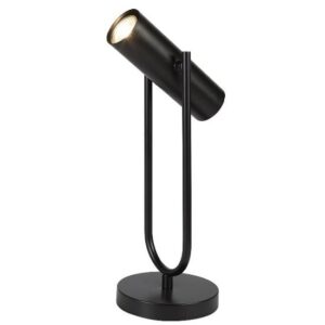 Beautiful Sinmgle Light Cylinder Shade Table Lamp In Matt Black