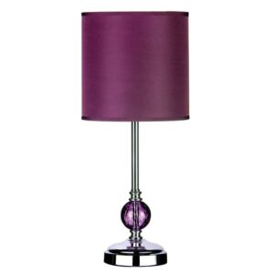 Carko Purple Fabric Shade Table Lamp With Polished Chrome Base