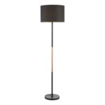 Dar Wisebuys Kelso Floor Lamp In Matt Black And Polished Copper Finish