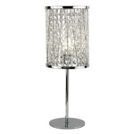 Elise 1 Light Table Lamp In Chrome With Crystal Drops