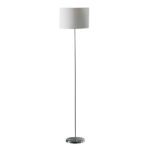 Formito White Fabric Shade Floor Lamp With Stainless Steel Base