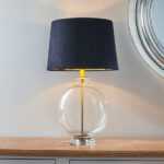 Gideon Black Faux Cylinder Table Lamp In Antique Brass