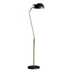 Largo Task Floor Lamp In Satin Black And Aged Brass