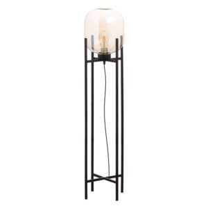 Latinas Vintage Industrial Glass Glow Floor Lamp In Black