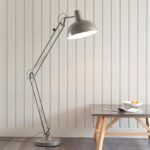 Marshall Task Floor Lamp In Slate Grey And Satin White