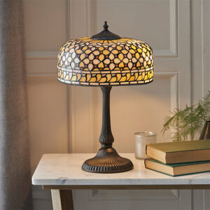 Mille Medium Tiffany Glass Table Lamp In Dark Bronze