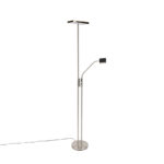 Modern floor lamp incl. LED and dimmer with reading lamp - Uplighter Jazzy