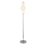 Sierra 3 Bulb Floor Lamp In Chrome With Opal Glass Shades