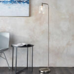 Toledo Clear Glass Shade Floor Lamp In Brushed Nickel