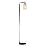 Toledo Clear Glass Shade Floor Lamp In Matt Black