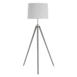 Unica Cream Fabric Shade Floor Lamp With Chrome Tripod Base