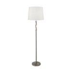 Vegas 1 Light Floor Lamp In Satin Silver And White