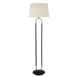 Jazz Velvet Shade Floor Lamp With White And Satin Silver Base