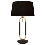 Jazz Velvet Shade Table Lamp With Black And Satin Brass Base