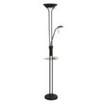 Wireless USB LED Mother And Child Floor Lamp In Matt Black