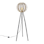 Industrial tripod floor lamp bronze with black - Dong