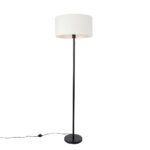 Floor lamp black with shade white 50 cm - Simplo