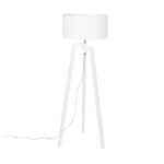 Floor lamp tripod white wood with white shade 50 cm - Puros