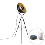 Industrial smart floor lamp black tripod incl. WiFi A60 - Magna 50 Eglip