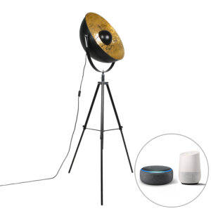 Industrial smart floor lamp black tripod incl. WiFi A60 - Magna 50 Eglip