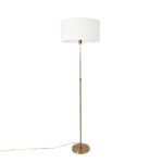 Floor lamp adjustable bronze with shade white 50 cm - Parte