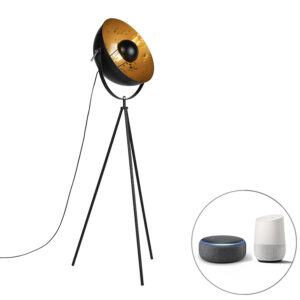 Smart floor lamp tripod black incl. Wifi A60 - Magna 40 Eglip