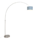 Arc lamp steel with shade 35/35/20 blue adjustable