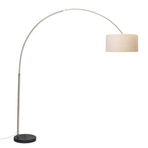 Arc Lamp XXL Steel With Shade 50cm Cream