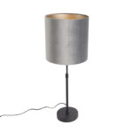 Modern table lamp black fabric shade gray 25 cm adjustable - Parte