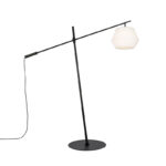 Design outdoor floor lamp black IP44 with white shade - Robbert