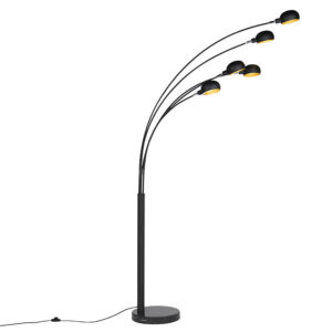 Modern Floor Lamp 5 Black - Sixties Marble