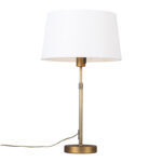 Table lamp bronze with shade white 35 cm adjustable - Parte