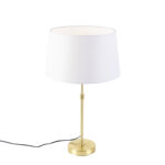 Table lamp gold / brass with linen shade white 35 cm - Parte