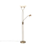 Floor lamp bronze incl. LED and dimmer with reading lamp - Empoli