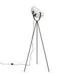 Industrial tripod floor lamp black 35 cm adjustable - Hanze