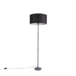 Modern Floor Lamp Weathered Grey with 50cm Black Shade - Simplo