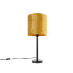 Modern table lamp black with shade gold 25 cm - Simplo