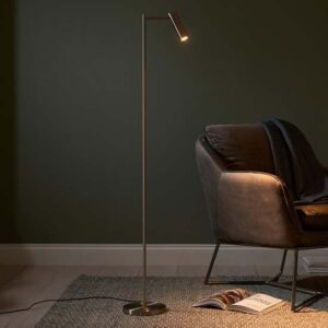 Detroit Reader Task Floor Lamp In Satin Nickel