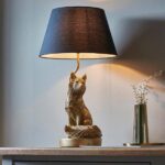 Ferrara Black Fabric Shade Table Lamp In Vintage Gold