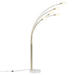 Art deco floor lamp gold 5 lamps - Sixties Marmo