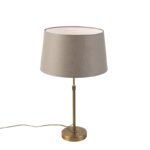 Table Lamp Bronze with 35cm Linen Taupe Shade - Parte