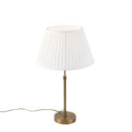 Table Lamp Bronze with 35cm Plisse White Shade - Parte