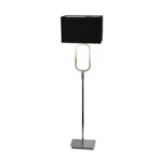 Aura Crystal Glass Floor Lamp In Chrome And Black