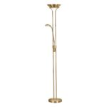 Bend Glass Mother And Child Floor Lamp In Satin Brass