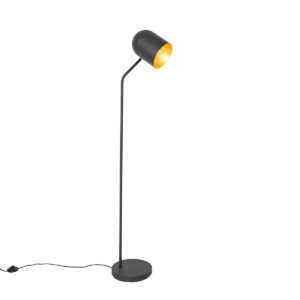 Modern floor lamp black with gold adjustable - Morik