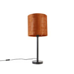 Modern table lamp black with shade red 25 cm - Simplo