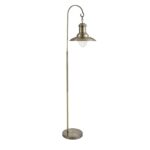 Fisherman Clear Glass Shade Floor Lamp In Antique Brass