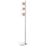 Holland Clear Glass Floor Lamp In Copper And Chrome